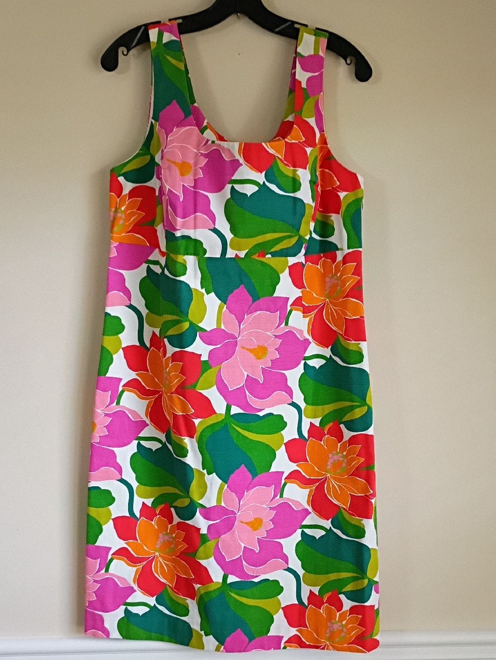 Boden Multicolor Floral Print Dress - White, Green, Teal & Orange Size 12L